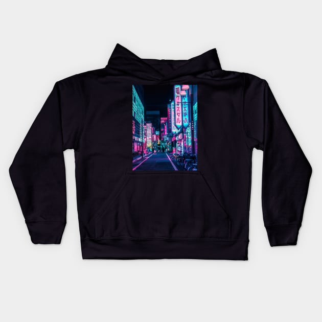 Tokyo - A Neon Wonderland Kids Hoodie by HimanshiShah